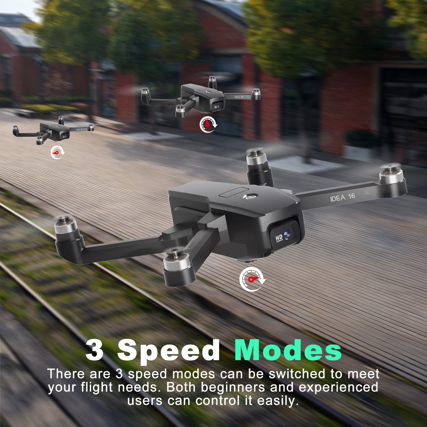 IDEA16P Brushless Motor Drone: 1080P Camera, 5G WiFi, Foldable, Altitude Hold & One-Touch Takeoff – RC Quadcopter for Adults with 2 Batteries