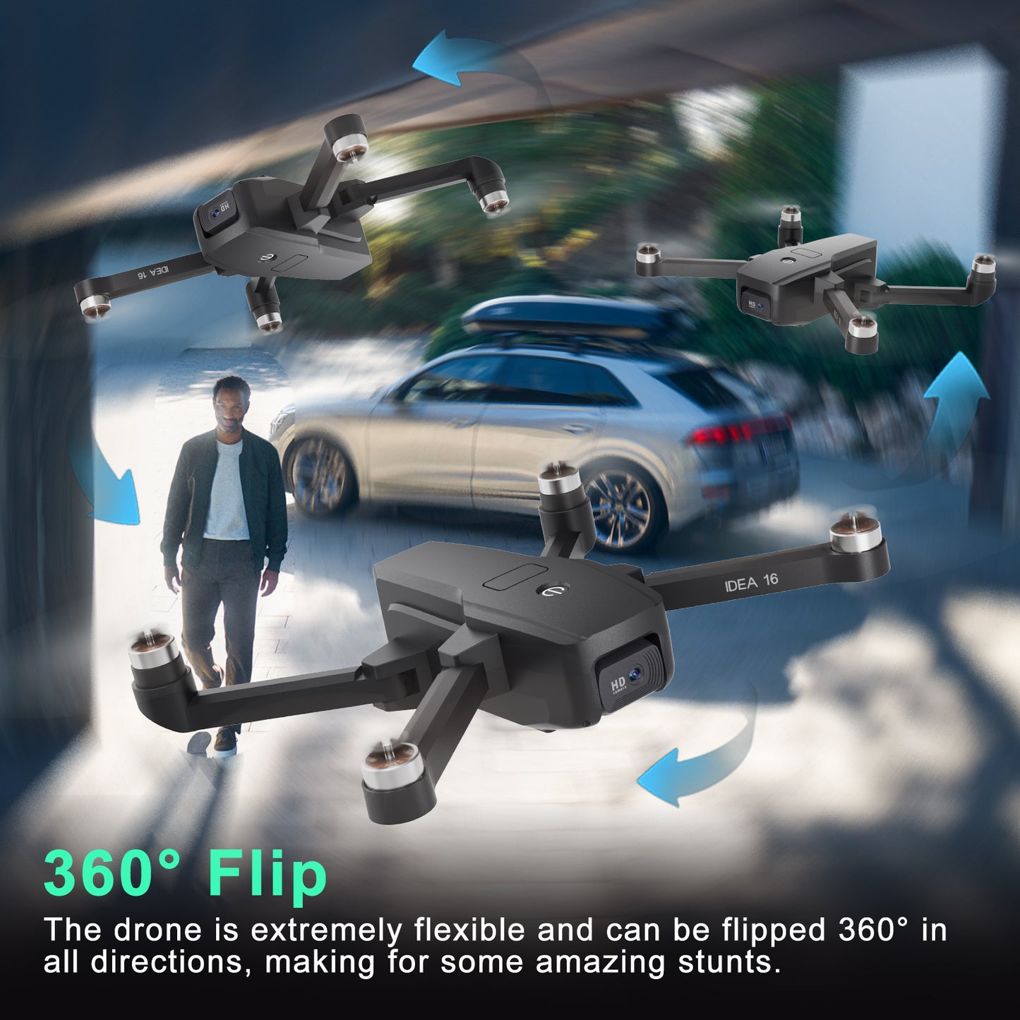IDEA16P Brushless Motor Drone: 1080P Camera, 5G WiFi, Foldable, Altitude Hold & One-Touch Takeoff – RC Quadcopter for Adults with 2 Batteries