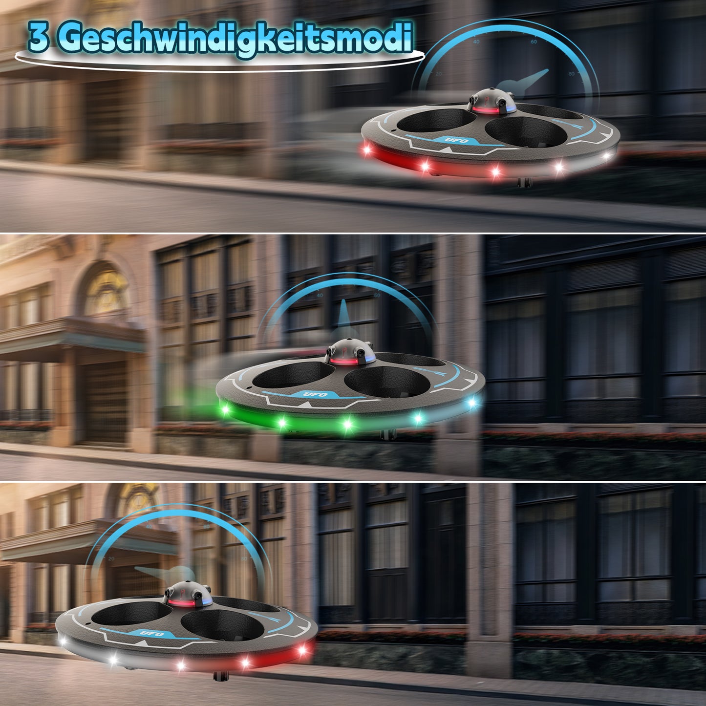 IDEA17 UFO Drone for Beginners: Adjustable Obstacle Avoidance, Dual Batteries & Light Show