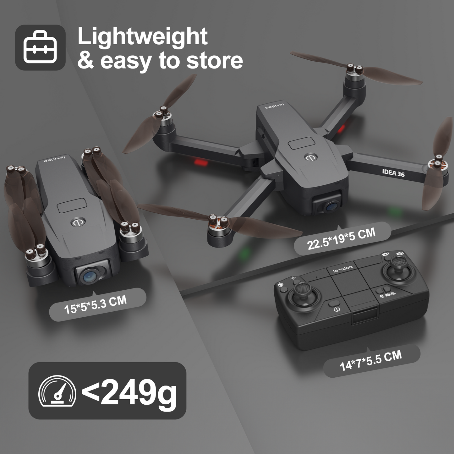 IDEA36 Drone with 4K Camera, SD Card with Brushless Motors Drones with Camera for Adults 4K, Optical Streaming Positioning, 5G WiFi Transmission, GPS Drones Follow Me