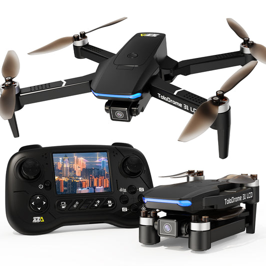 TD31LCD 1080p FPV Drone with LCD Screen Remote – Brushless Motors, Real-Time Digital Transmission, Foldable Design