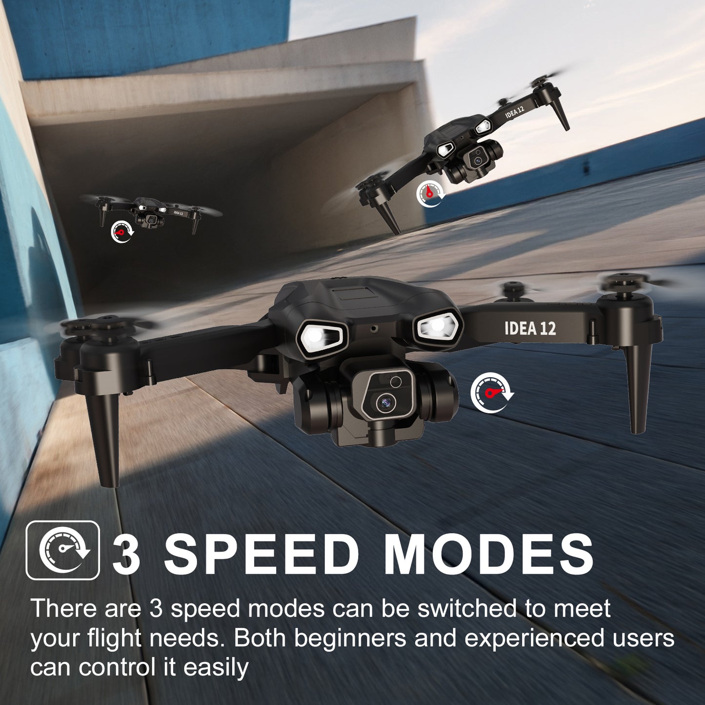 IDEA12 Mini Drone with 1080P HD Adjustable Camera for Kids & Beginners – Foldable RC Quadcopter with 2 Batteries, Carrying Case, WiFi FPV, One-Key Start, Altitude Hold, Gift for Boys & Girls