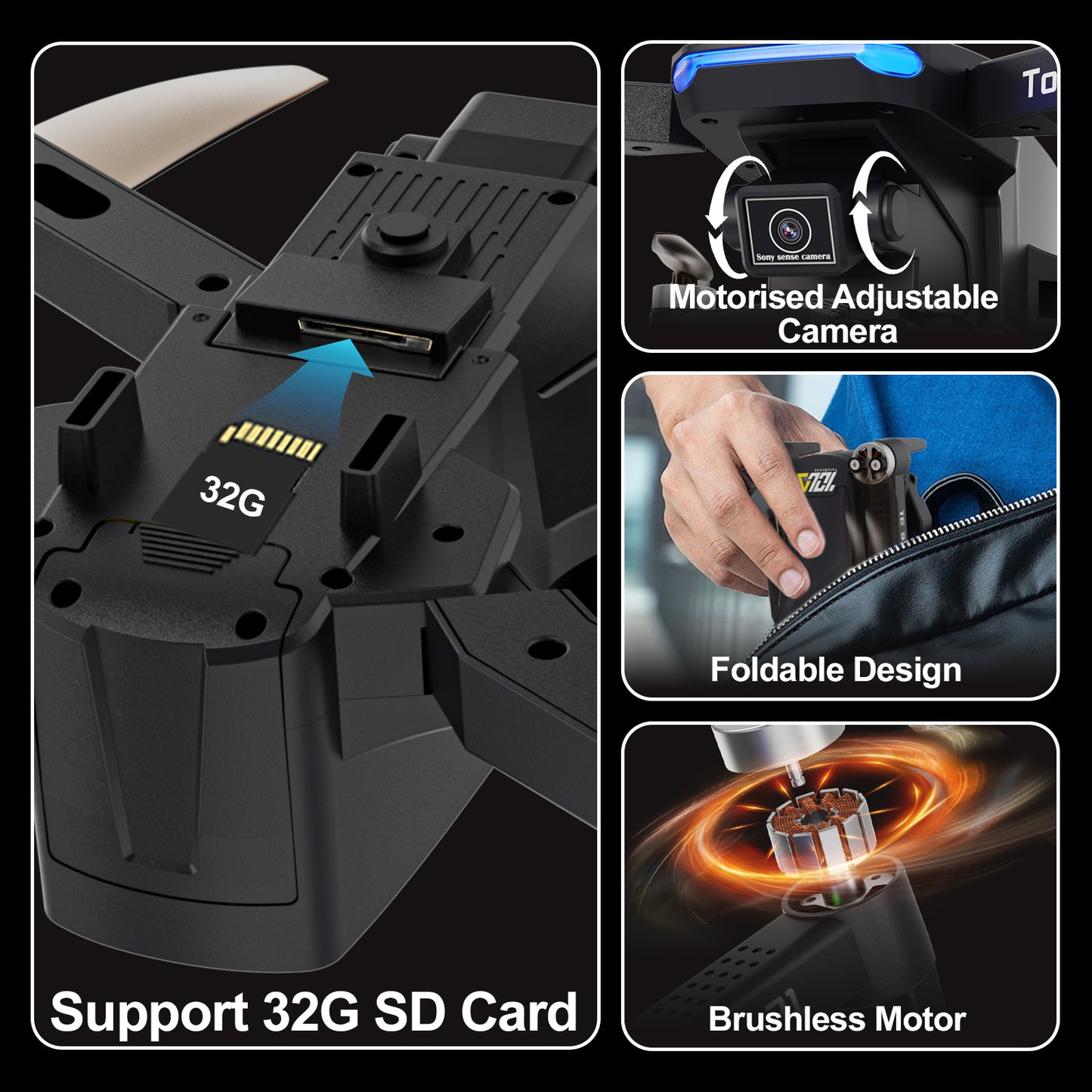 TD31 GPS Drone with Camera 4K, GPS Professional Drone with Auto Return, Follow me, 5G WiFi FPV Foldable Quadcopter Remoted Control RC Drone for Beginner/Adults
